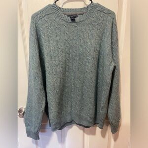 Land's End Teal / Blue Cable Sweater Men's L (or women's XL)